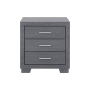 Buró Durham de madera de pino gris claro con grabado, dimensiones 60x41x65 cm, estilo industrial deurope.com.mx