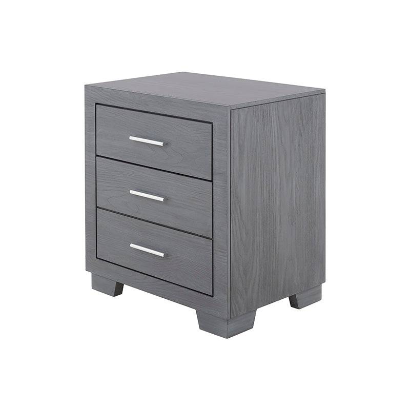 Buro Durham de madera de pino gris claro con grabados, tamaño 60x41x65 cm, estilo industrial de Deurope.