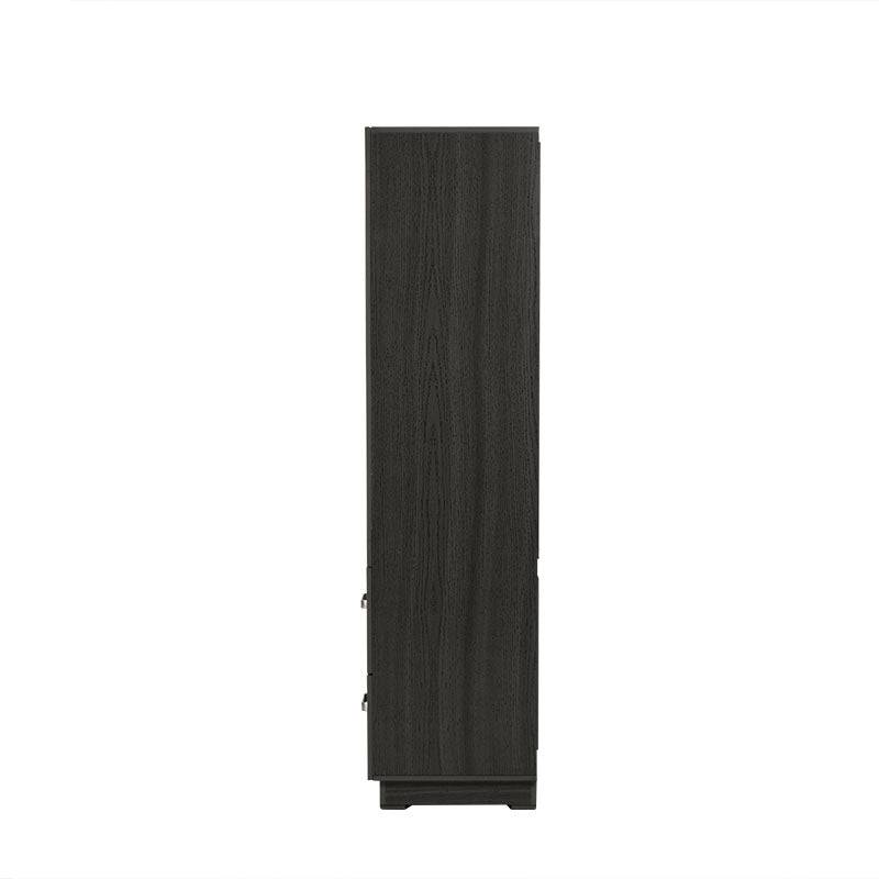 Buró Olcen de estilo industrial en madera gris, con dimensiones 60 cm de ancho, 157 cm de alto y 40 cm de fondo.