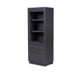 Buró Olcen de estilo industrial en madera gris, frente de 60 cm, alto 157 cm y fondo 40 cm, mobiliario de deurope.com.mx