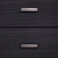 Buró Olcen de estilo industrial en color gris de madera, con superficie y espacio de almacenamiento, mide 60 cm de alto.