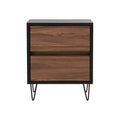 Buró Lazy de madera en color negro nogal con estructura de melamina, frente de 60 cm, alto 55 cm y fondo 40 cm.