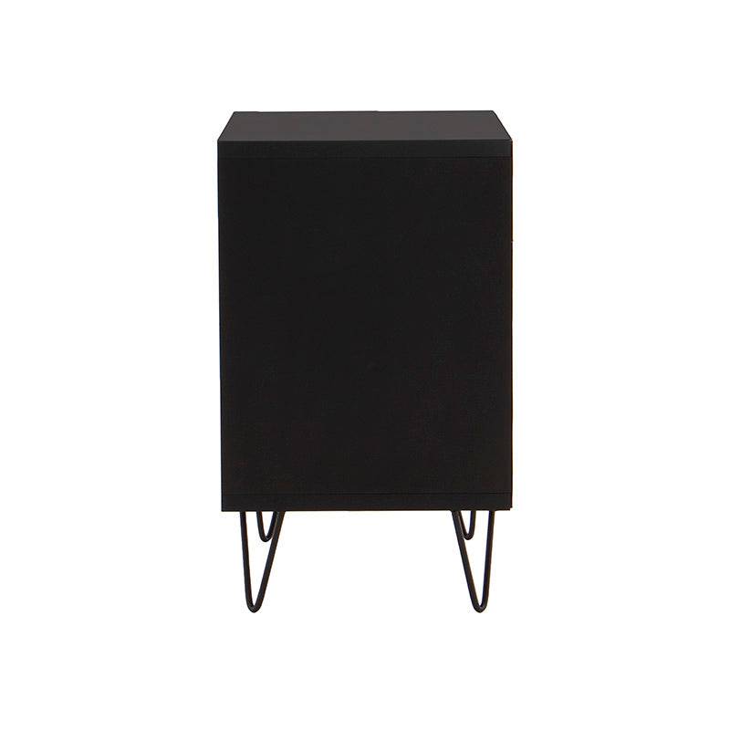 Buró Lazy de Deurope en color negro nogal, estructura de melamina, tamaño 60x55x40 cm, con superficie plana y diseño moderno.