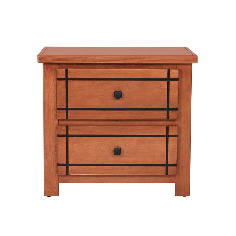 Buró Texas de madera de pino y nogal, con acabado industrial, frente de 60 cm, alto 60 cm y fondo 40 cm, deurope.com.mx