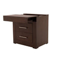 Buro de recámara Boston en nogal oscuro de estilo industrial, con dimensiones de 60x70x46 cm, de deurope.com.mx