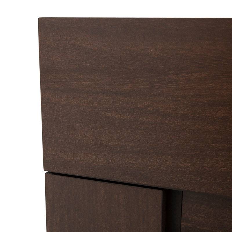 Buro Boston de madera oscura con estilo industrial, frente de 60 cm, alto 70 cm y fondo 46 cm, deurope.com.mx