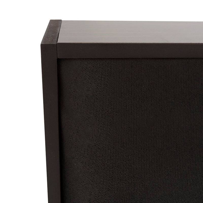 Buró de pared Boston de madera oscura con tapiz de microfibra, frente de 60 cm, estilo industrial y diseño moderno.