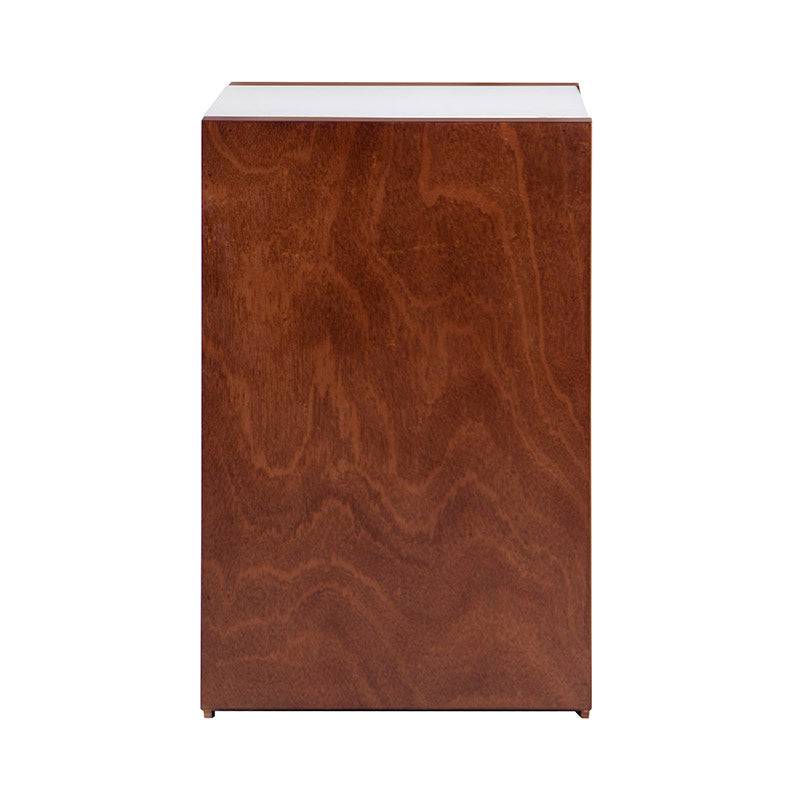 Buró Mond de Deurope con chapa de caoba, placa de mármol, 60x60x40 cm, diseño elegante y acabado en madera.