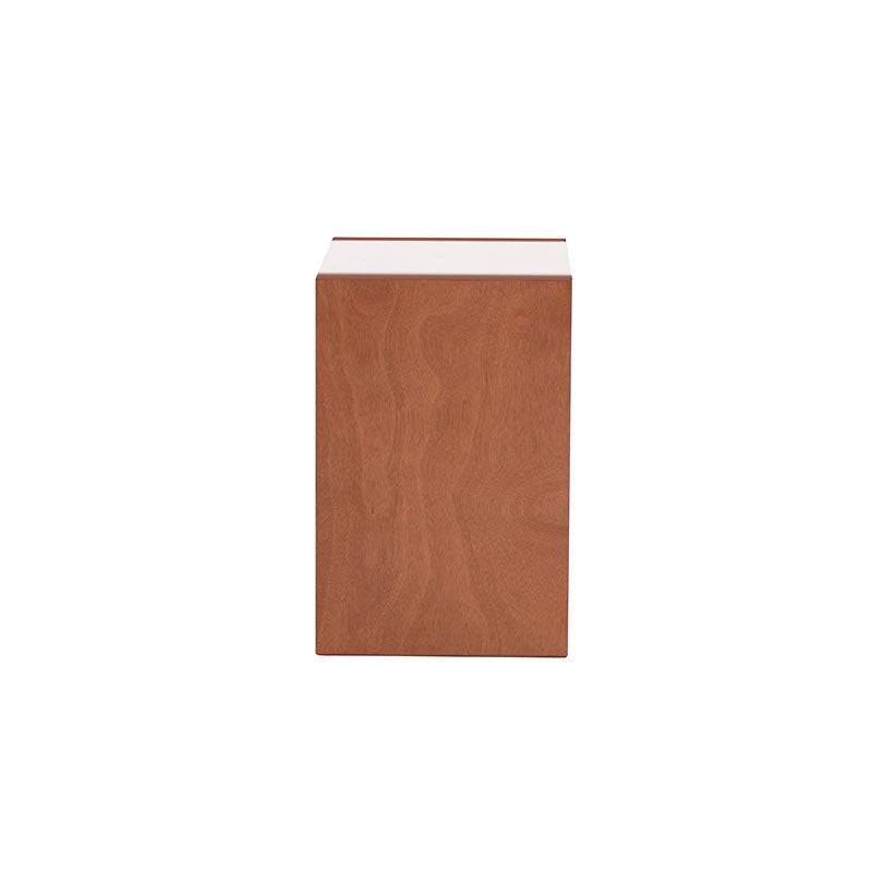 Buró Mond de Deurope con chapa de caoba, placa de mármol belagio, dimensiones 60x60x40 cm, estilo elegante y moderno.