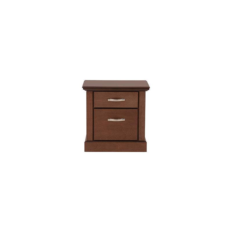 Buro Perth de madera industrializada en tono tabaco, con chapa de okume, frente de 60 cm, alto 60 cm y fondo 40 cm.