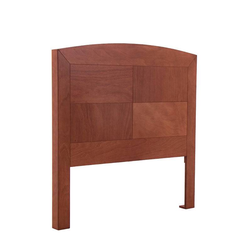 Cabecera Armenia de madera chapada en color café y almendra, con diseño moderno y medidas de 210 cm de ancho, 160 cm de alto y 10 cm de fondo