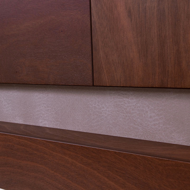 Cabecera de madera de chapa de okume en color mandarina, con diseño sencillo y moderna, tamaño 210x150x10 cm, deurope.com.mx