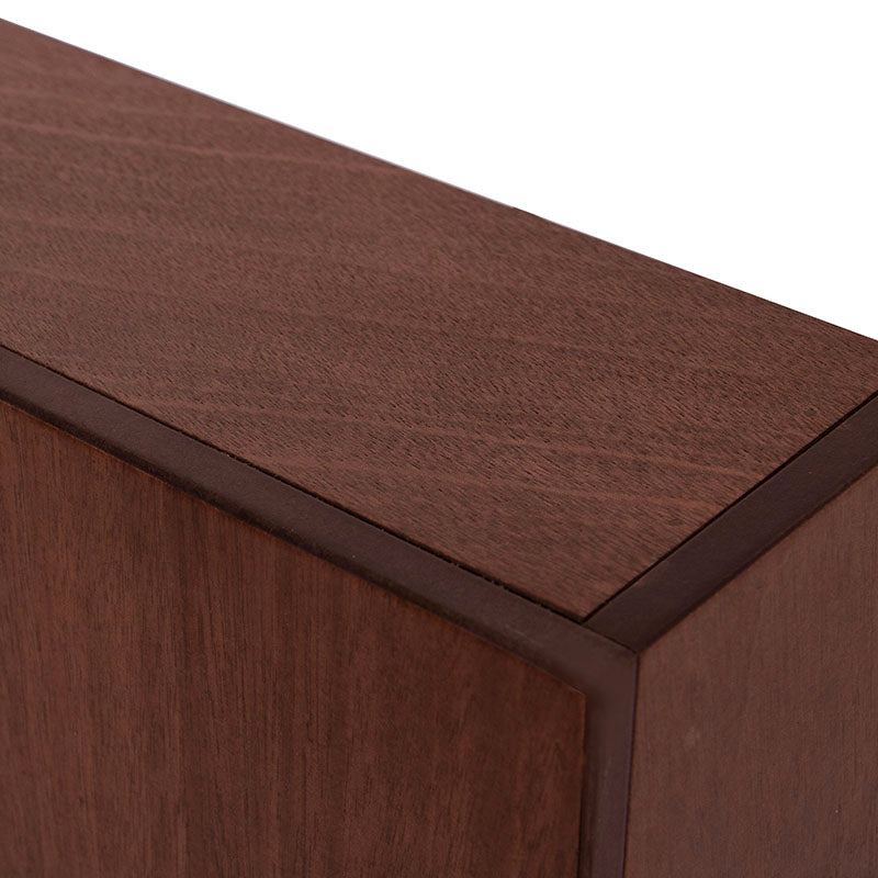 Cabecera México de madera de chapa de okume en color mandarín, 210 cm de ancho, 150 cm de alto y 10 cm de fondo.