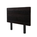 Cabecera Lazy de tapiz negro en tela, con diseño plano, de aproximadamente 110 cm de alto y 150 cm de ancho, para cama.