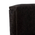 Cabecera Lazy de Deurope en tapiz negro, con diseño plano y detalles en tela, mide 110 cm de alto y 150 cm de ancho.