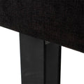 Cabecera Lazy en tapiz negro de 150 cm de altura y 13 cm de fondo, con marco de tela tejida plano en estilo moderno.