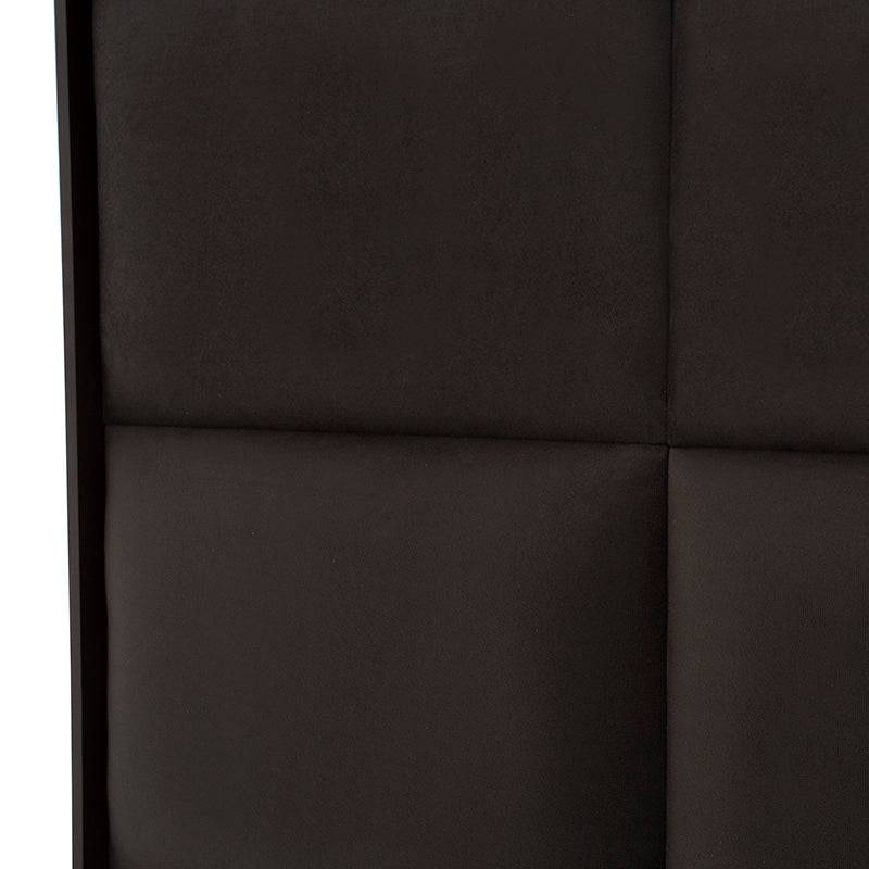 Cabecera Boston de madera oscura con tapiz de tela microfibra, tamaño 200x170 cm, estilo industrial y moderno.