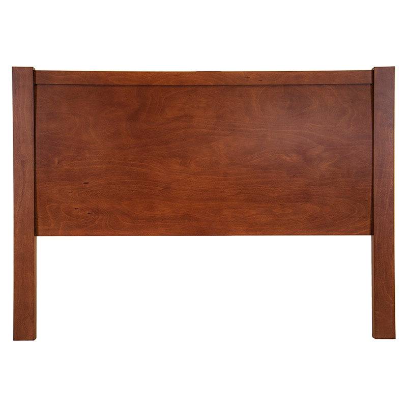 Cabecera Mond de madera de caoba en tono tabaco, con diseño elegante y dimensiones 225 cm ancho, 160 cm alto, 10 cm fondo.