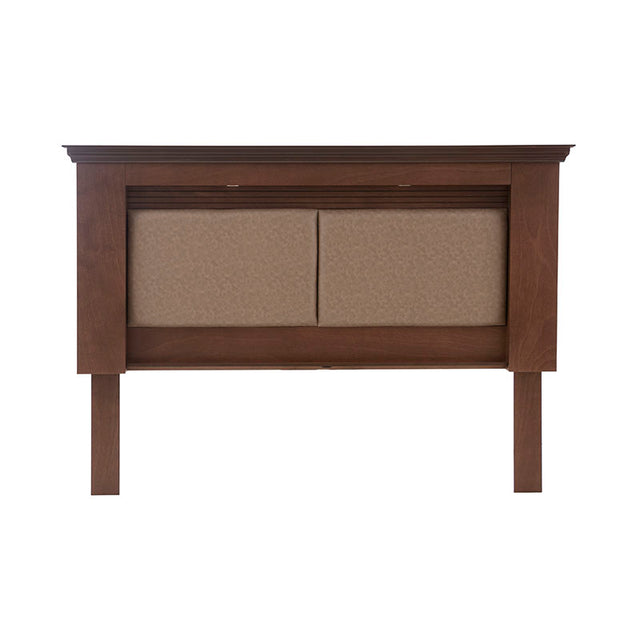 Cabecera Perth de madera de okume en acabado tabaco, con diseño industrial, dimensiones 211x148x17 cm, deurope.com.mx