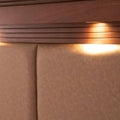 Cabecera Perth de madera de okume en estilo industrial, con diseño en chapa de madera, dimensiones 211x148x17 cm, deurope.com.mx