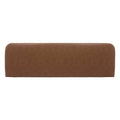 Cabecera húngaro de color terracota claro con tela tipo nobuck, medida 326 cm de ancho, 120 cm de alto y 10 cm de fondo.