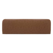 Cabecera húngaro de color terracota claro con tela tipo nobuck, medida 326 cm de ancho, 120 cm de alto y 10 cm de fondo.