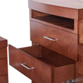 Cajonera Armenia de Deurope.com.mx en madera de banak y chapa de okumé, con estructura en color almendra y 3 cajones.
