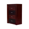 Cajonera Rochelle de Deurope en madera de pino enchapada en maple americano, con 4 cajones y dimensiones de 80x110x40 cm.