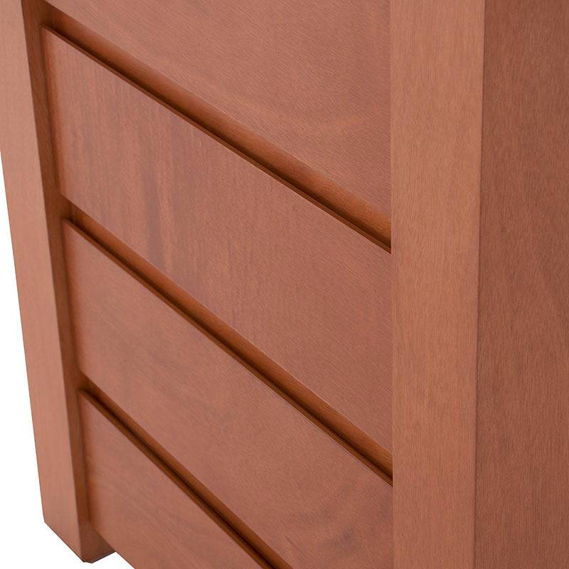 Cajonera Mond de Deurope en madera de caoba con placa de mármol, 80x120x40 cm, color tabaco y diseño elegante.