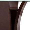 Mesa de comedor Tulip de nogal, moderna y elegante, con superficie lisa y estructura resistente en tono café.