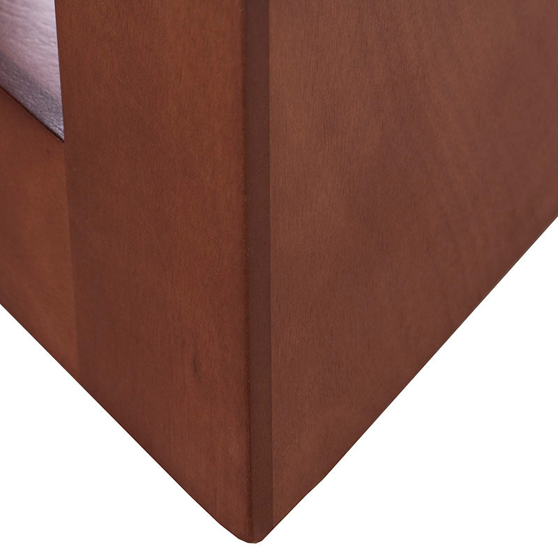 Mesa de comedor Quebec de madera de nogal, encino y okumé, con acabado en chapa, de 210 cm de largo y diseño elegante.