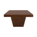 Juego de comedor Quetzal de 13 piezas en madera industrializada y chapa de okume, incluye mesa y sillas en tonos café y tabaco.