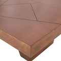 Juego de comedor Quetzal deoupe.com.mx en color café y madera industrial, con mesa de 220 cm de largo, 78 cm de alto y 120 cm de fondo.