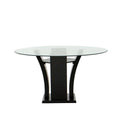 Mesa de comedor Tulip de color wengue, con diseño moderno y elegante, ideal para espacios de comedor contemporáneos.
