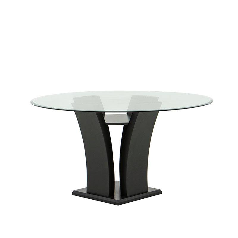 Mesa de comedor Tulip de color wengué, diseño moderno y elegante, perfecta para espacios de comedor en estilo contemporáneo.