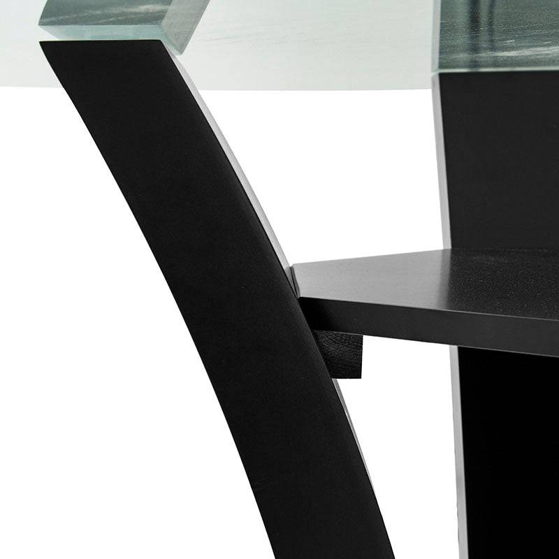 Mesa de comedor Tulip de color wengué, con superficie lisa y patas elegantes, perfecta para espacios modernos.