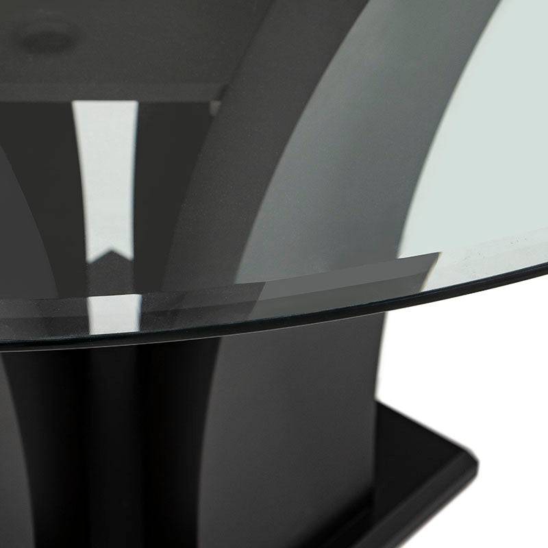 Mesa de comedor Tulip de color wengue, estilo moderno y elegante, con superficie lisa y patas delgadas, de la marca deurope.com.mx
