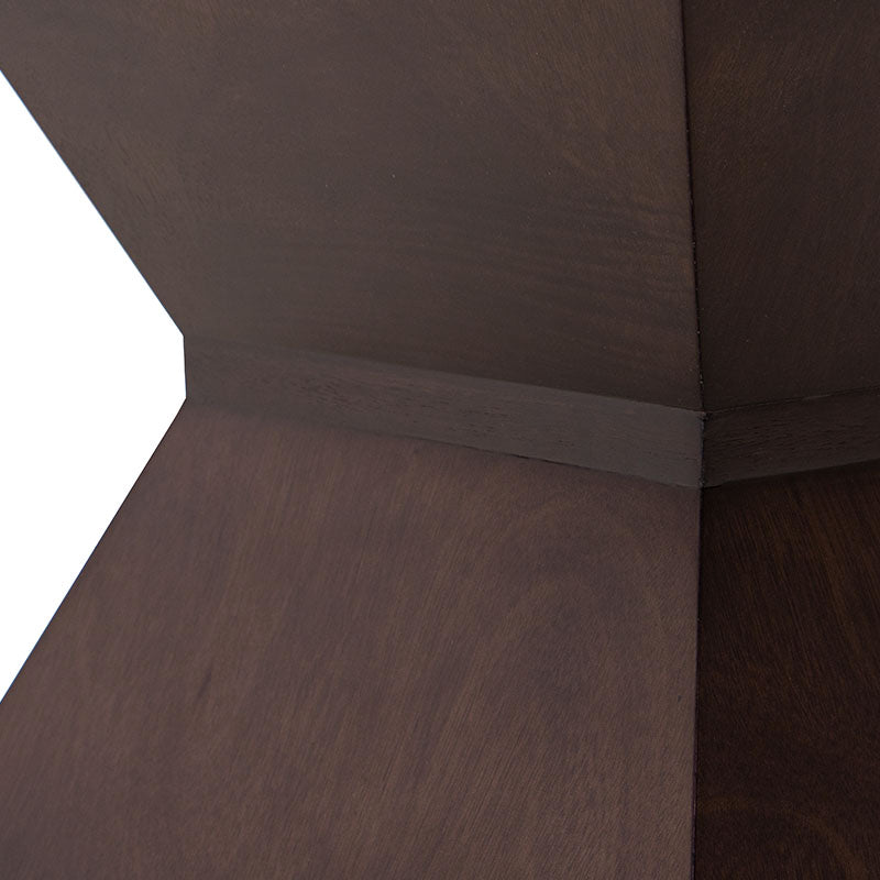 Mesa de comedor Mond de Deurope, madera de caoba y mármol, con acabado en tabaco, tamaño 140x78x140 cm.