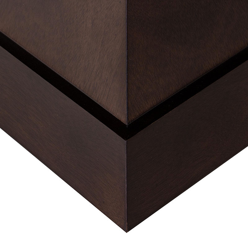 Mesa de comedor Mond de Deurope con tapa de caoba, mármol belagio y estructura en tono tabaco, tamaño 140x78x140 cm.