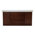 Juego de comedor con buffet Quetzal deoupe.com.mx, mesa de madera con cubierta de mármol y 10 piezas en tono tabaco.