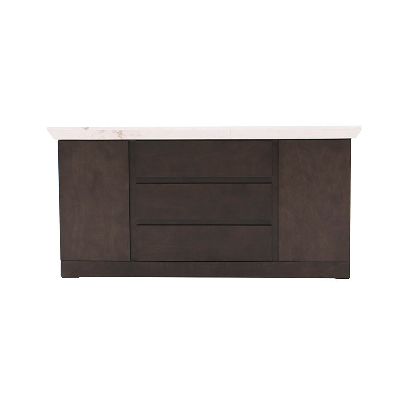 Buffet Mond deurope.com.mx de comedor en color tabaco con chapa de caoba y cubierta de mármol, mide 160x85x40 cm.