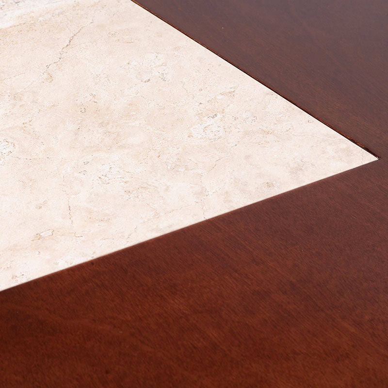 Mesa de comedor Tamayo deurope.com.mx, con chapa de caoba, placa de mármol, tamaño 200x80x110 cm, diseño elegante y funcional