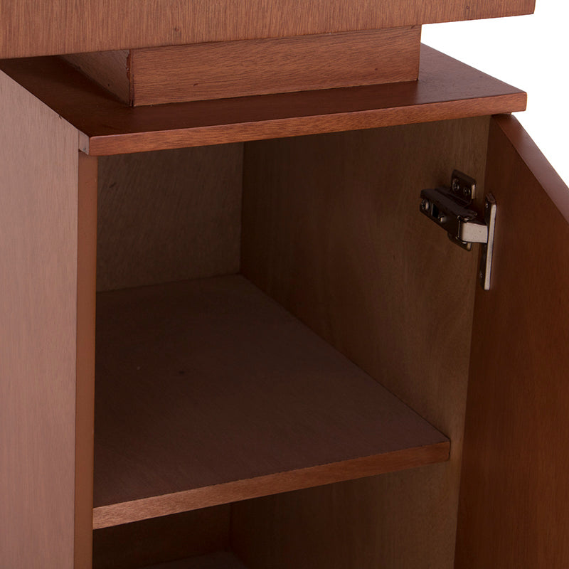 Mesa de comedor Tamayo de Deurope con chapa de caoba y placa de mármol, tamaño 200x80x110 cm, en tonos tabaco.
