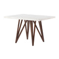 Juego de comedor Aragón de madera de poplar con tapa de mármol, estructura en color tabaco, mesa de 120 cm alto 76 cm fondo 90 cm