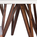 Juego de comedor Aragón de madera de poplar y cubierta de mármol, con mesa de 120 cm de ancho y 76 cm de alto.
