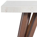 Juego de comedor Aragón de madera de poplar con cubierta de mármol, incluye mesa de 120 cm de largo y 5 piezas.