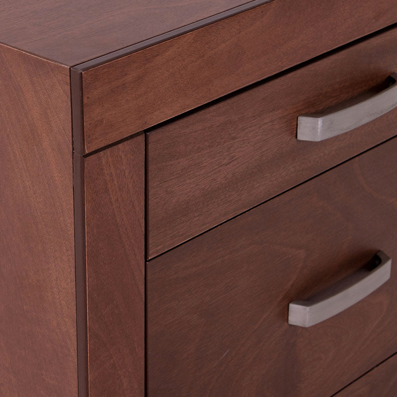 Cómoda México de color nogal con chapa de okume, frente de 140 cm, alto 90 cm y fondo 40 cm, de la marca deurope.com.mx.