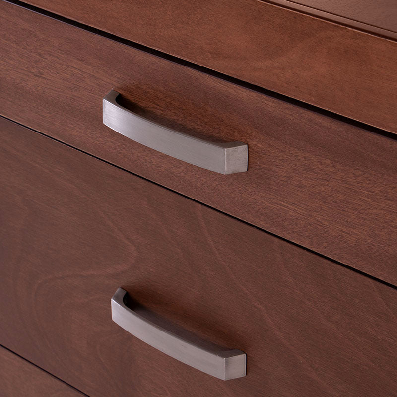 Cómoda México de color nogal con chapa de okumé, frente de 140 cm, alta 90 cm y fondo de 40 cm, de Deurope.com.mx