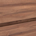 Comoda Lazy de madera en color negro y nogal, estructura de melamina, frente con diseño moderno, dimensiones 100x105x40 cm