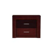 Cómoda Rochelle de madera de pino enchapada en maple americano, frente de 80 cm, alta y con 40 cm de fondo.